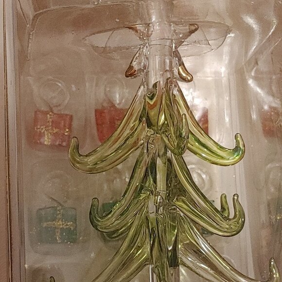 BEAUTIFUL FESTIVE Glass Tree with 12 Glass Holiday Ornaments BNIP - Picture 5 of 5